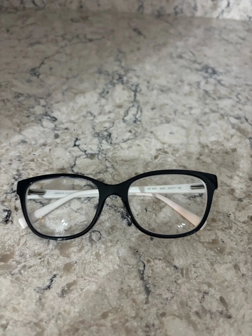 Armani Exchange Black and White Women's Eyeglasses Frames AX 3037 5204 53-17 140